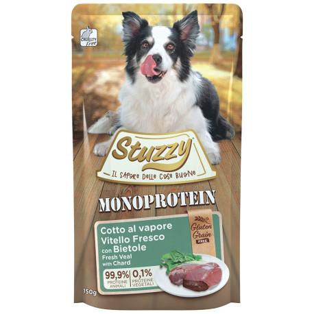 Stuzzy pouches ternera monoprotein grainfree con acelgas para perros