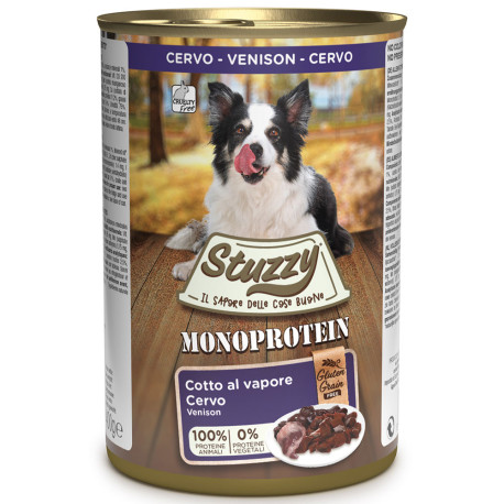 Stuzzy latas monoprotein ciervo para perros