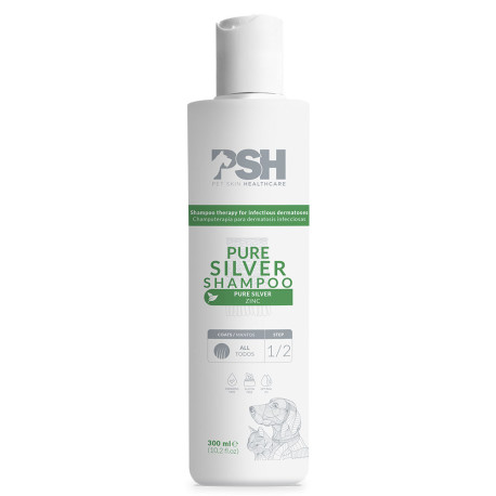 Psh pure silver champuterapia para dermatosis infecciosas para perros y gatos en bote de 300ml