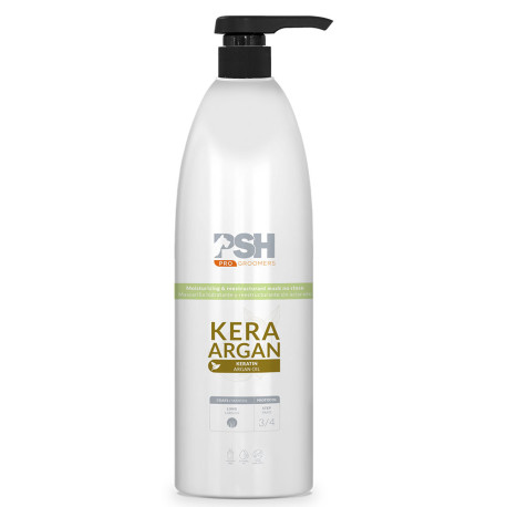 PSH Kera Argan mascarilla hidratante y reestructurante para perros en bote de 1 Litro