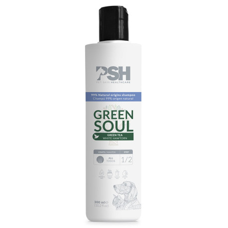 PSH green soul champú origen vegetal para perros y gatos en bote de 300ml