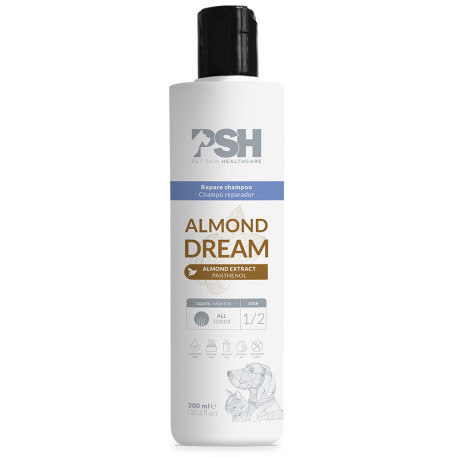 Psh almond dream champú reparador para perros y gatos en formato de 300ml