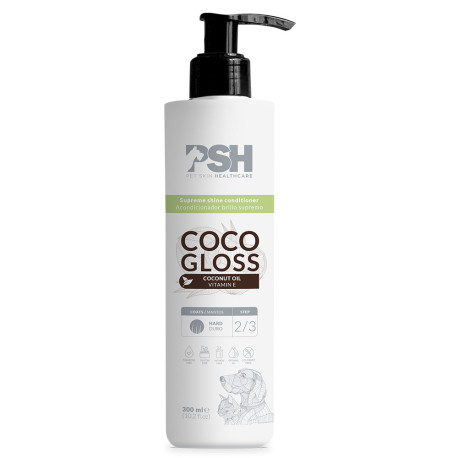 Psh coco gloss acondicionador brillo supremo para perros y gatos en formato de 300ml