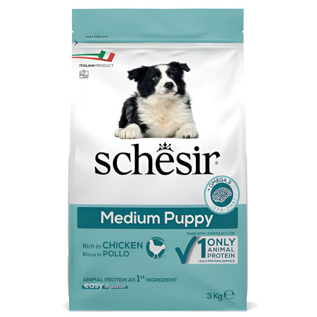 Schesir Puppy Pollo para perros medianos en saco de 3Kg