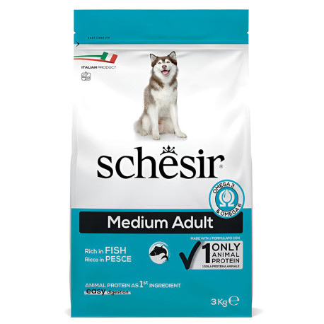 Schesir mantenimiento pescado medium para perros en saco de 3Kg