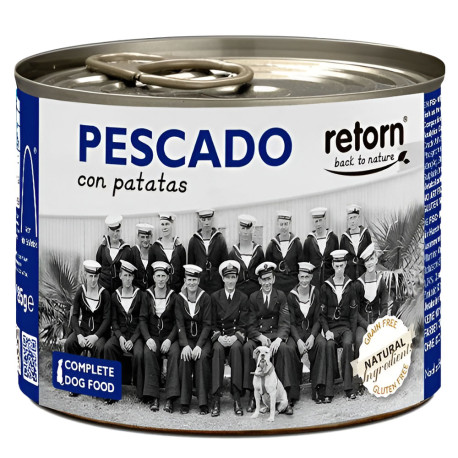 Retorn latas pescado con patatas para perros en formato de 185g