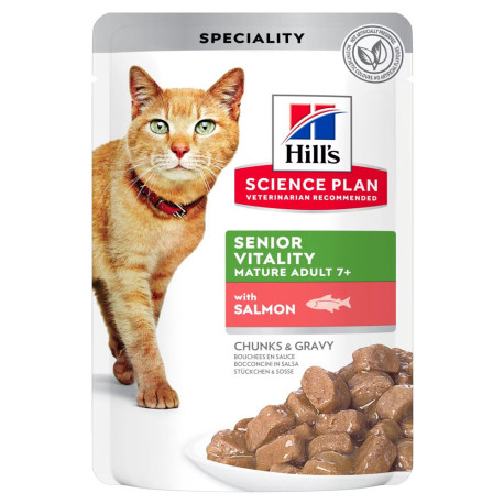 Hill's science plan feline senior vitality salmón (sobre)