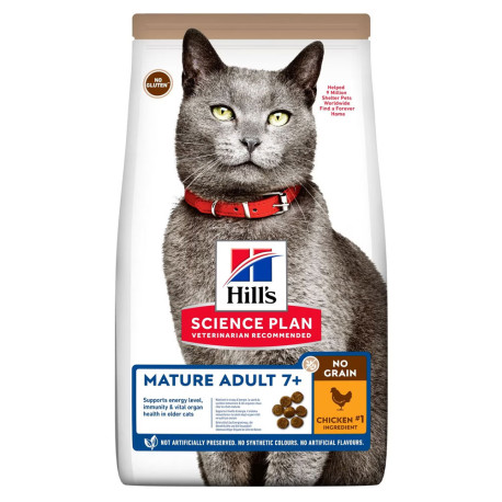 Hill's science plan feline mature adult no grain pollo