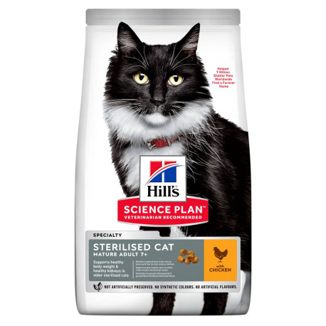 Hill's science plan feline mature adult 7+ sterilised cat pollo