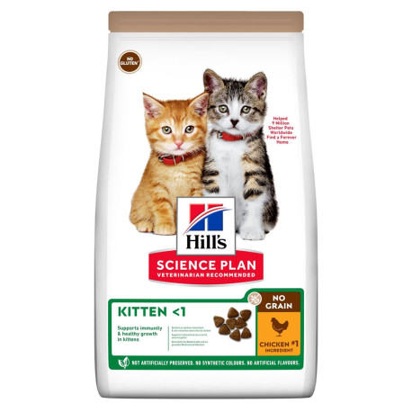 Hill's science plan feline kitten no grain pollo