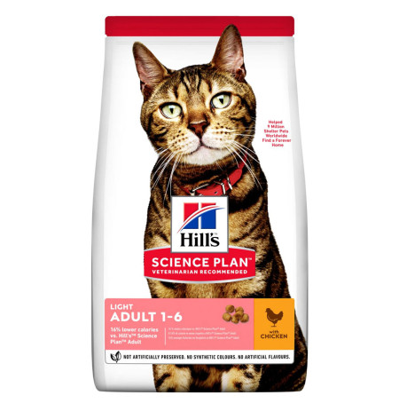 Hill's science plan feline adult light pollo