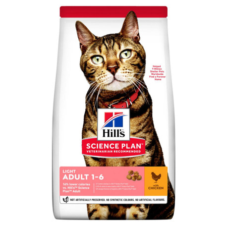 Hill's science plan feline adult light pollo