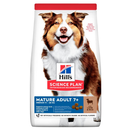 Hill's science plan canine mature adult 7+ medium cordero & arroz