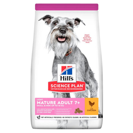 Hill's science plan canine mature adult 7+ light small & mini pollo