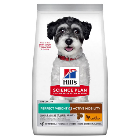 Hill's science plan canine adult small & mini perfect weight & active mobility pollo