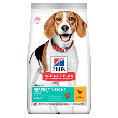 Hill's science plan canine adult medium perfect weight pollo