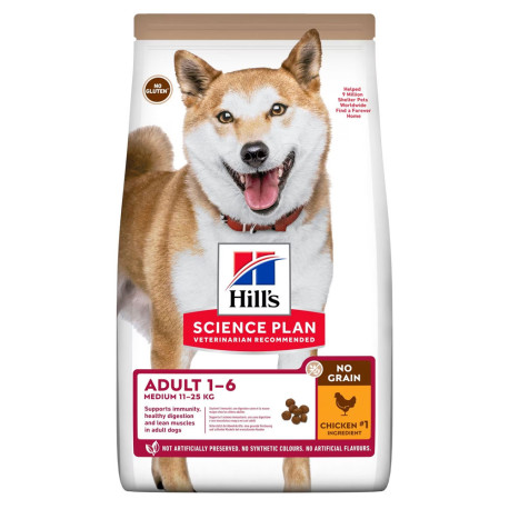 Hill's science plan canine adult medium no grain pollo