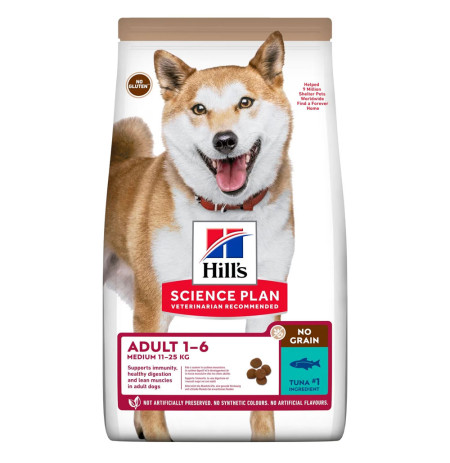 Hill's science plan canine adult medium no grain atún