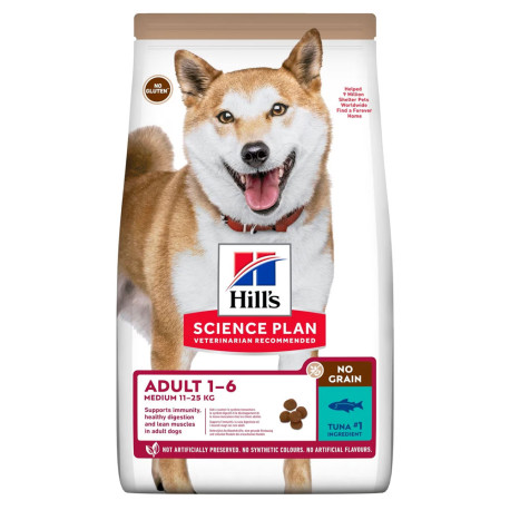 Hill's science plan canine adult medium no grain atún