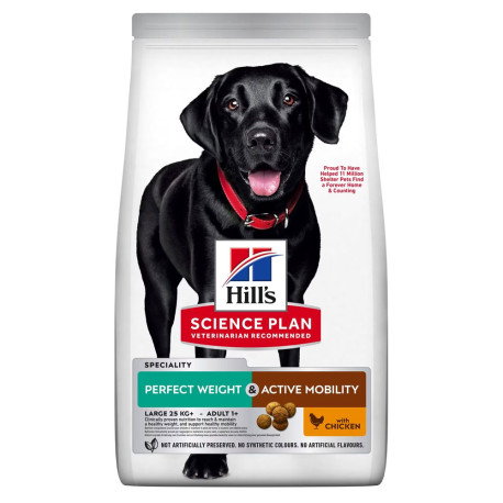 Hill's science plan canine adult large breed perfect weight & active mobility pollo