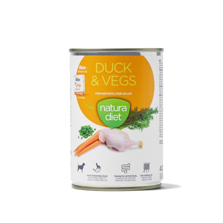 Natura diet lata duck & vegs (pato y verduras) para perros