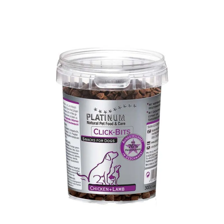 Platinum click-bits chicken&lamb (pollo y cordero) snacks para perros