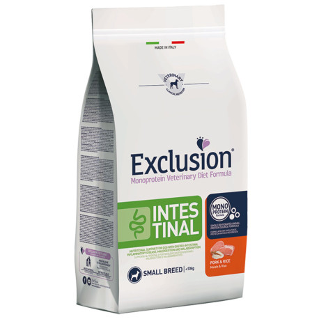 Exclusion intest pork&rice small para perros