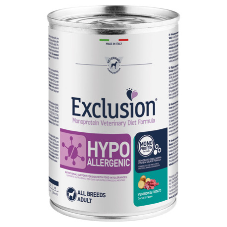 Exclusion Lata Hypo Venison & Potato para perros