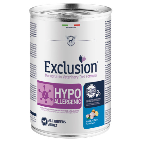 Exclusion Lata Hypo Fish & Potato para perros