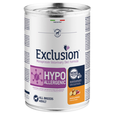 Exclusion Lata Hypo Duck & Potato para perros