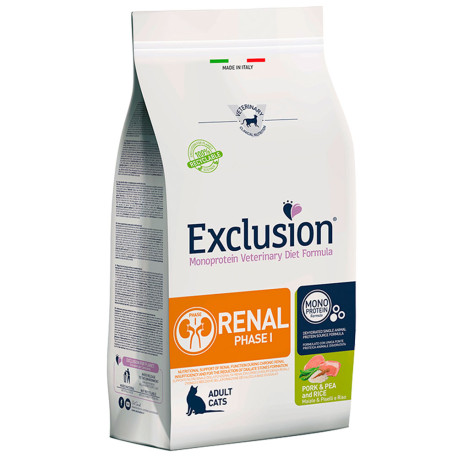 Exclusion Cat Renal Phase 1 Pork&Pea and rice para gatos