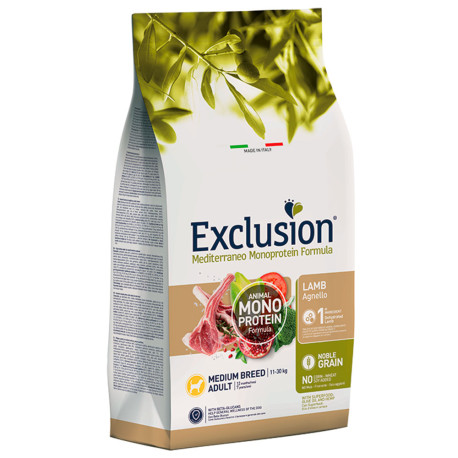 Exclusion adult lamb medium para perros