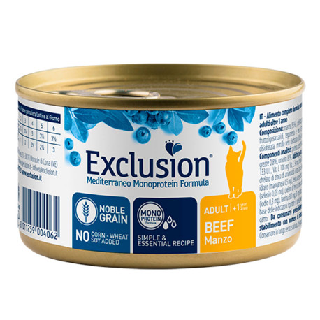 Exclusion cat lata adult beef para gatos