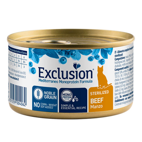 Exclusion cat lata sterilized beef para gatos