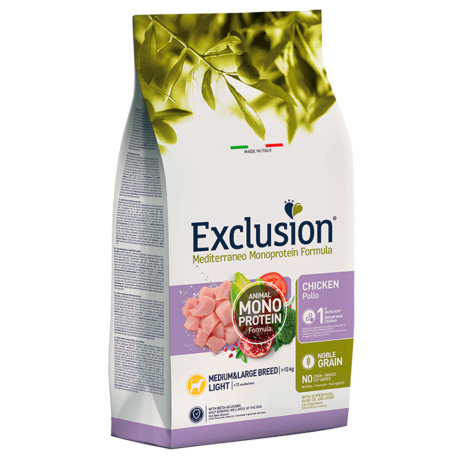 Exclusion light chicken medium/large para perros