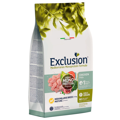 Exclusion mature chicken medium/large para perros