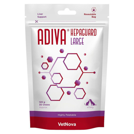 Vetnova adiva hepaguard large chews (función hepática) para perros y gatos