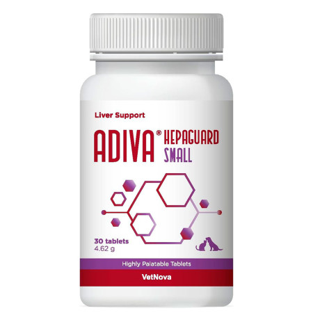 Vetnova adiva hepaguard small comprimidos (función hepática) para perros y gatos