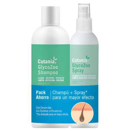 Vetnova Cutania GlycoZoo pack champú + spray (pieles querato seborreicas) para perros, gatos y caballos 355 ml