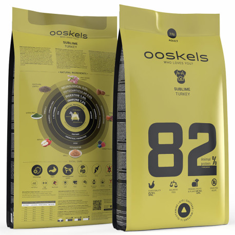 Ooskels 82 Adult Turkey (pavo) Grain free sublime para perros en saco de 3Kg Ooskels 82 Adult Turkey (pavo) Grain free sublime para perros en saco de 3Kg