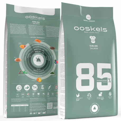 Ooskels 85 Small Breeds Salmon Grain free sublime para perros mini en saco de 3Kg Ooskels 85 Small Breeds Salmon Grain free sublime para perros mini en saco de 3Kg