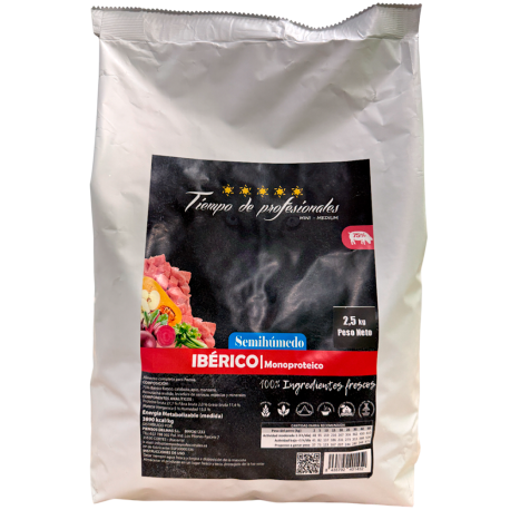Tiempo de Profesionales Ibérico (Semi-Húmedo Monoproteico Grain Free) 2,5Kg Tiempo de Profesionales Ibérico (Semi-Húmedo Monoproteico Grain Free) 2,5Kg