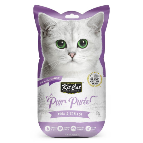 Kit Cat PurrPuree Atún y Vieira snack para gatos Kit Cat PurrPuree Atún y Vieira snack para gatos