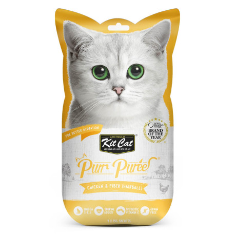 Kit Cat PurrPuree Pollo y Fibra (Hairball Control) snack para gatos Kit Cat PurrPuree Pollo y Fibra (Hairball Control) snack para gatos