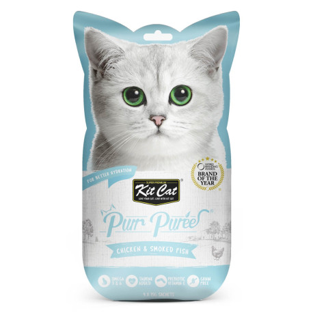 Kit Cat PurrPuree Pollo y Pescado Ahumado snack para gatos Kit Cat PurrPuree Pollo y Pescado Ahumado snack para gatos