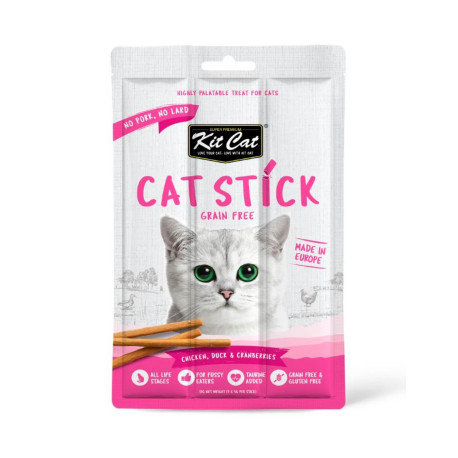 Kit Cat Stick Pollo con Pato y Arándanos snack para gatos Kit Cat Stick Pollo con Pato y Arándanos snack para gatos