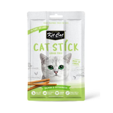 Kit Cat Stick Salmón con Katsuobushi snack para gatos Kit Cat Stick Salmón con Katsuobushi snack para gatos