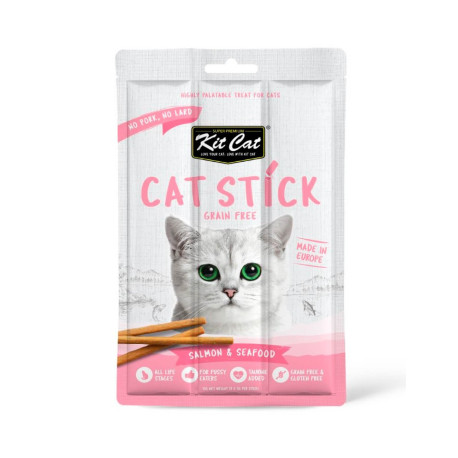 Kit Cat Stick Salmón con Mariscos snack para gatos Kit Cat Stick Salmón con Mariscos snack para gatos