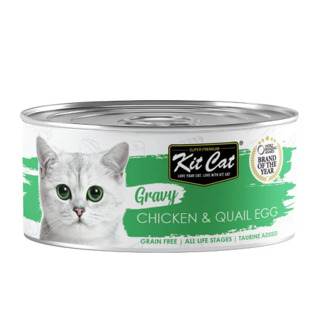 Kit Cat Gravy Pollo con Huevo de Codorniz en salsa latas para gatos Kit Cat Gravy Pollo con Huevo de Codorniz en salsa latas para gatos