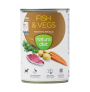 Vista frontal Natura diet lata fish & vegs (pescado y verduras) para perros